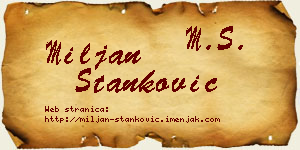Miljan Stanković vizit kartica